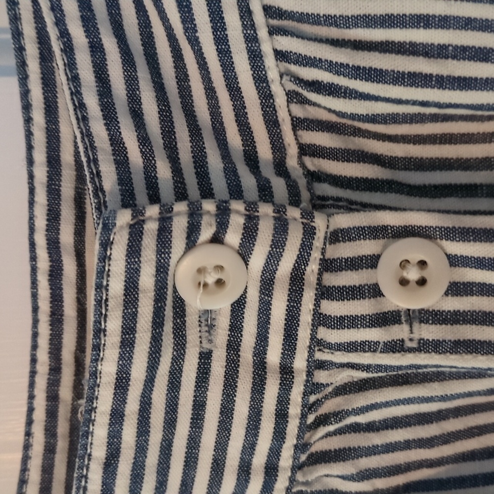 Madewell Palisade Midi Striped Button-Front Skirt Size 4 - Picture 4 of 6